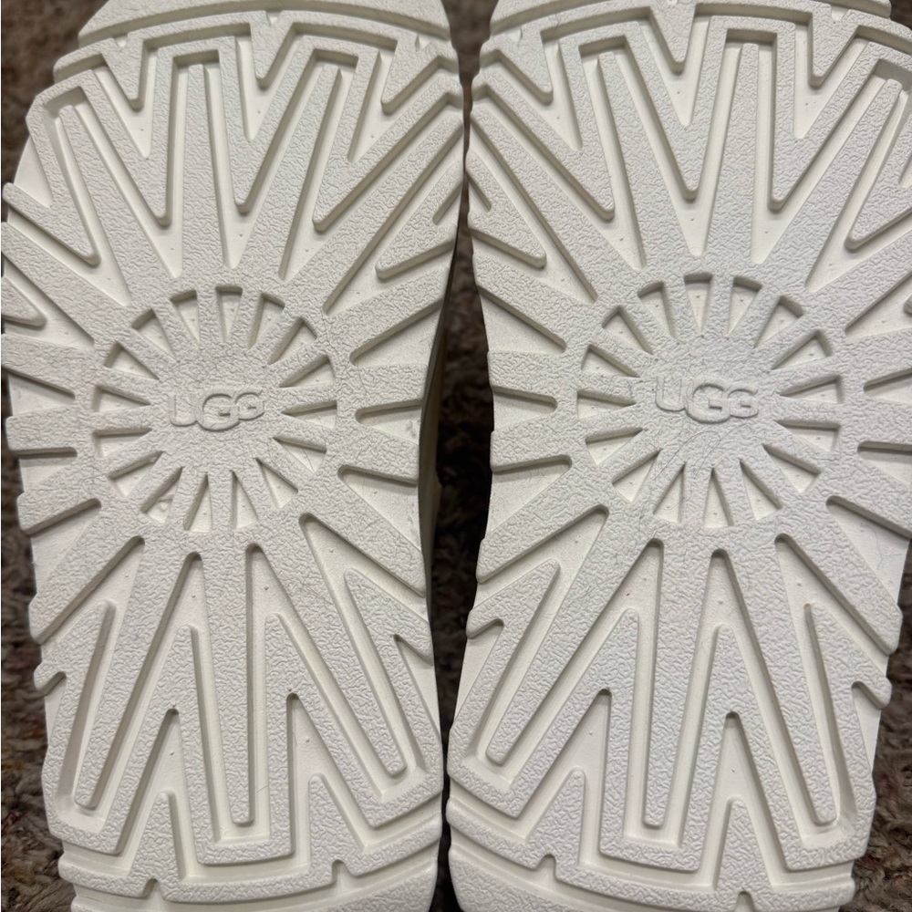 UGG Cream Triple-Strap Goldenglow Platform Sandals, size 7 - Picture 4 of 10